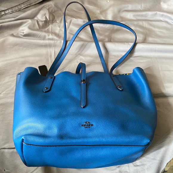 Coach Market Tote in Blue - Like New - Picture 3 of 10